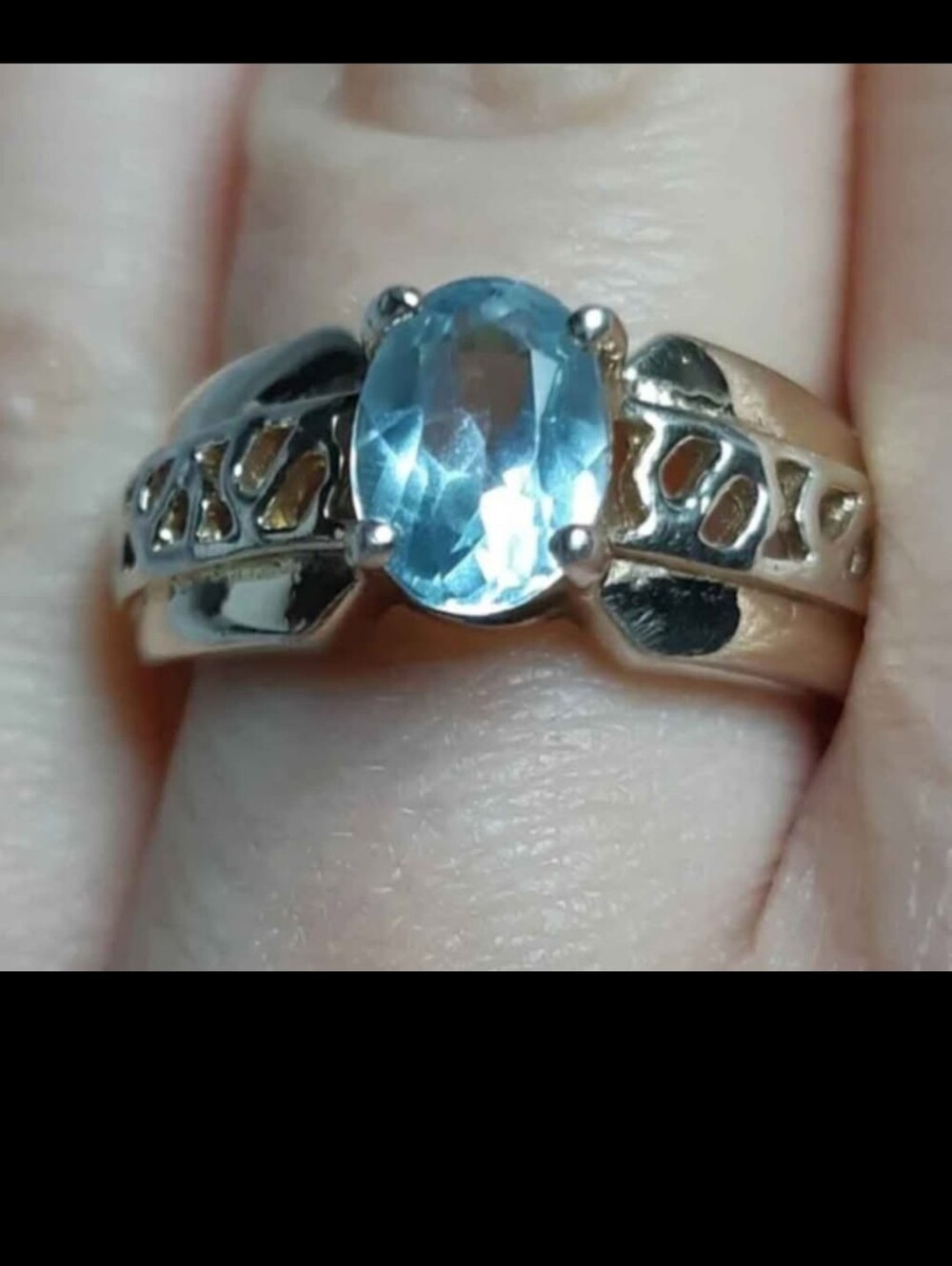 Gold Plated Sterling Silver Topaz Stone Ring